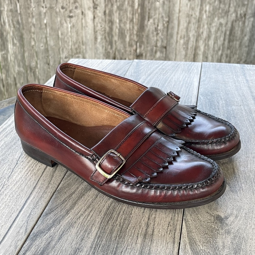 Vintage G.H.‎ Bass Weejuns Shoes Mens Size 10 D Kiltie Loafers Leather 90s